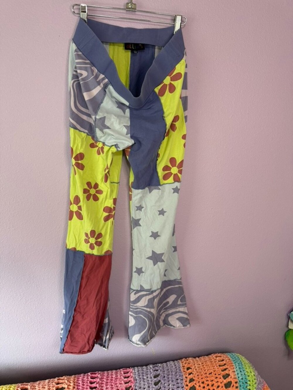 Delia's Patchwork Flare Pants - Picture 8 of 8
